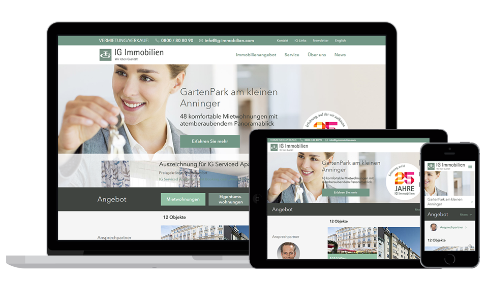 Responsive Website IG-Immobilien