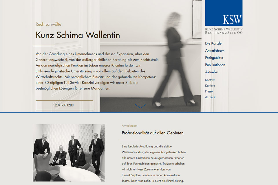 Website Kunz Schima Wallentin