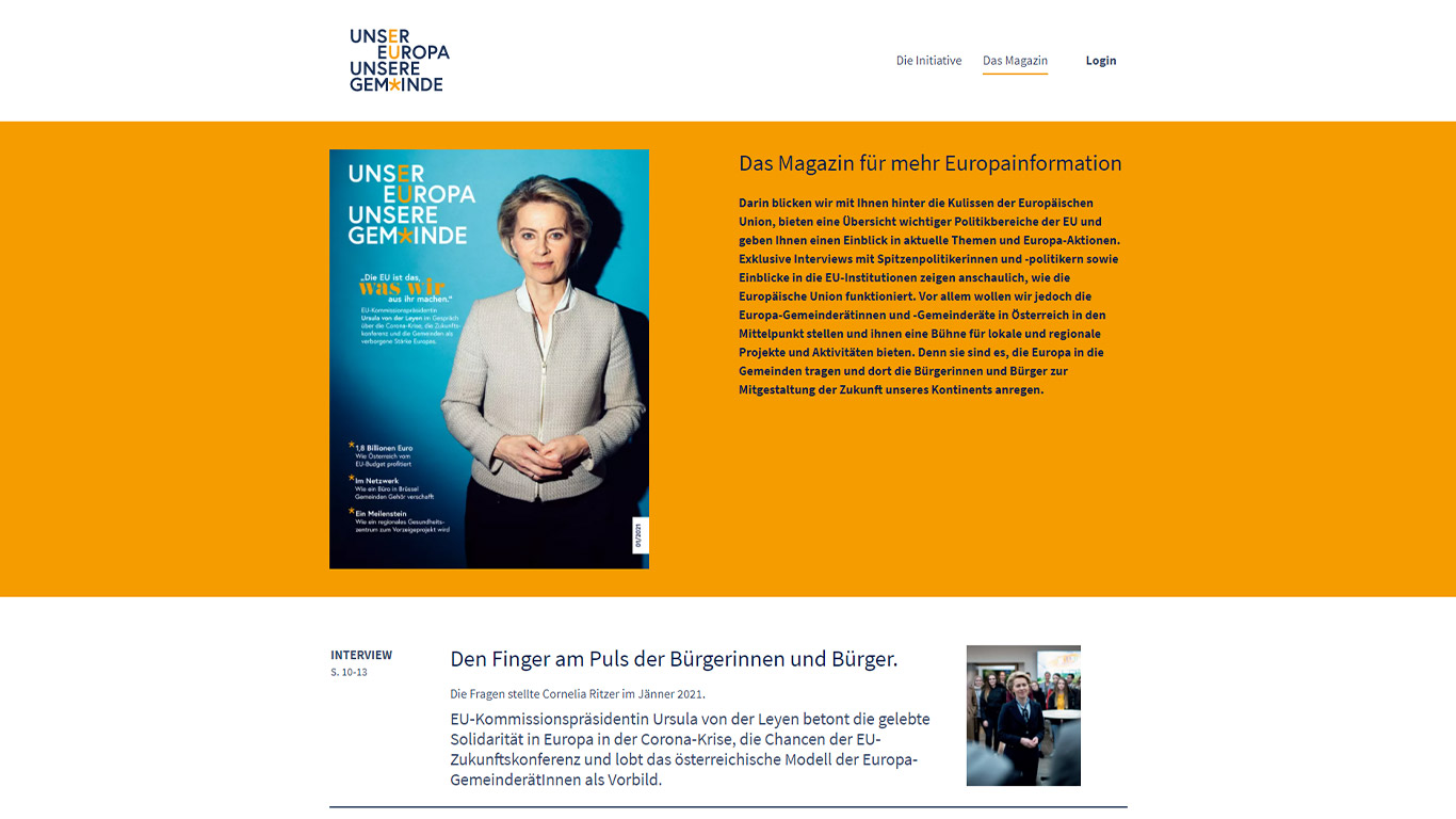 Website der Europagemeinderäte - Das Magazin
