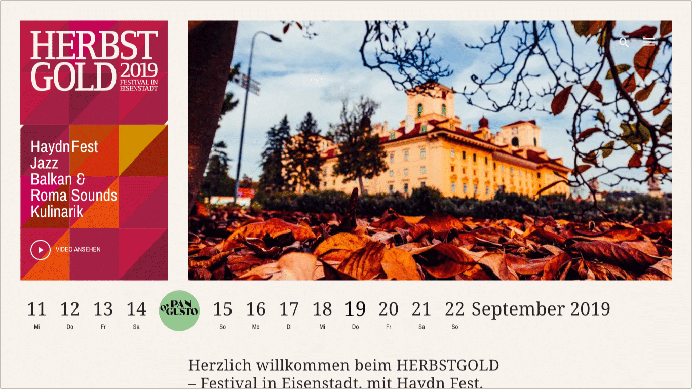 Website Herbstgold Festival Startseite