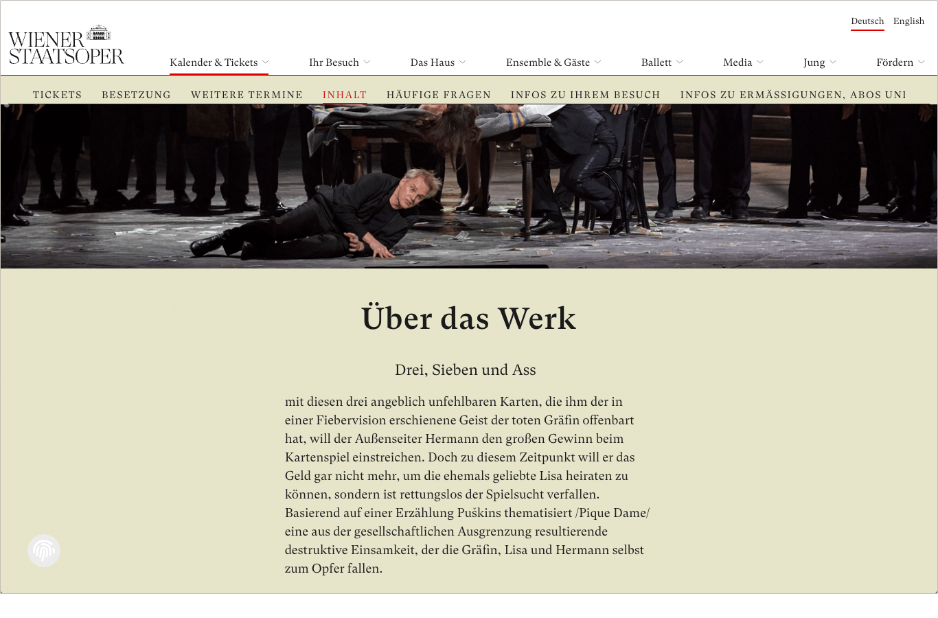 Stückdetail Beschreibung Website Wiener Staatsoper Screenshot Stückdetail Beschreibung Website Wiener Staatsoper
