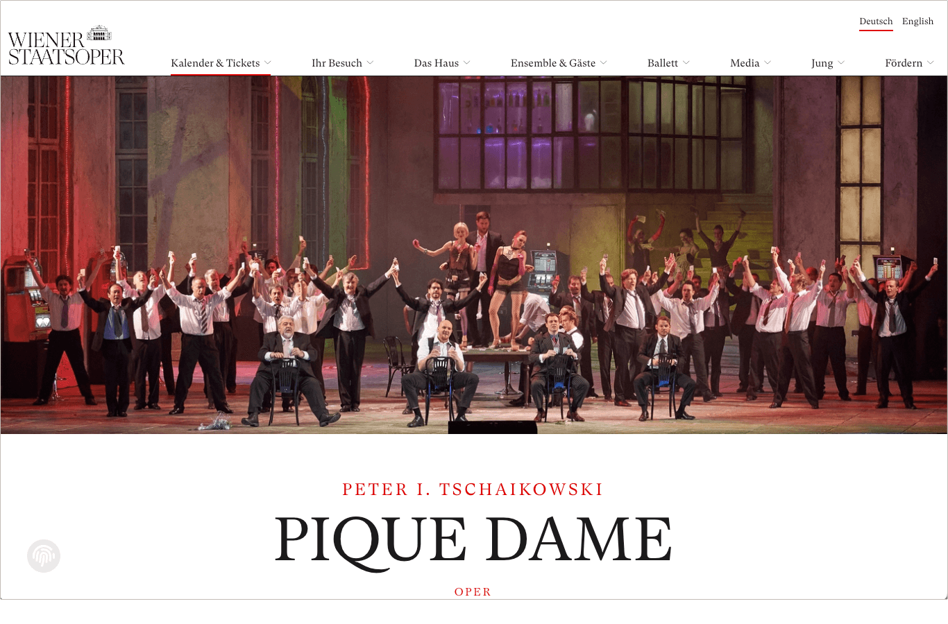Stückdetail Website Wiener Staatsoper Screenshot Stückdetail Website Wiener Staatsoper