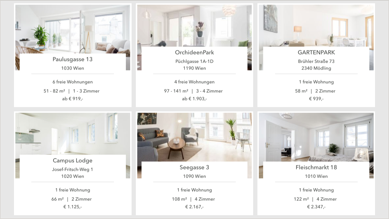 Objektauswahl Responsive Website IG-Immobilien