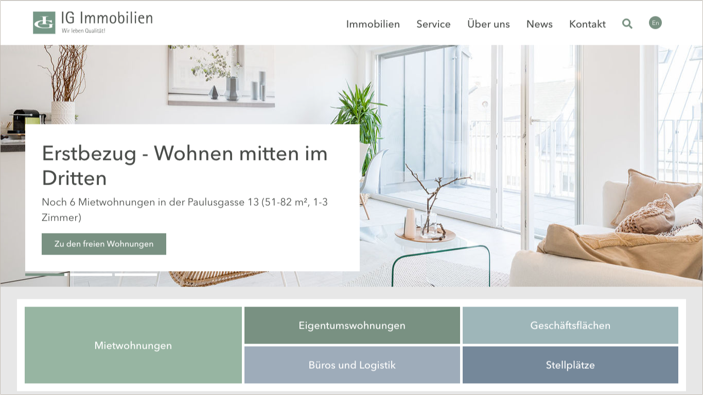 Website IG-Immobilien