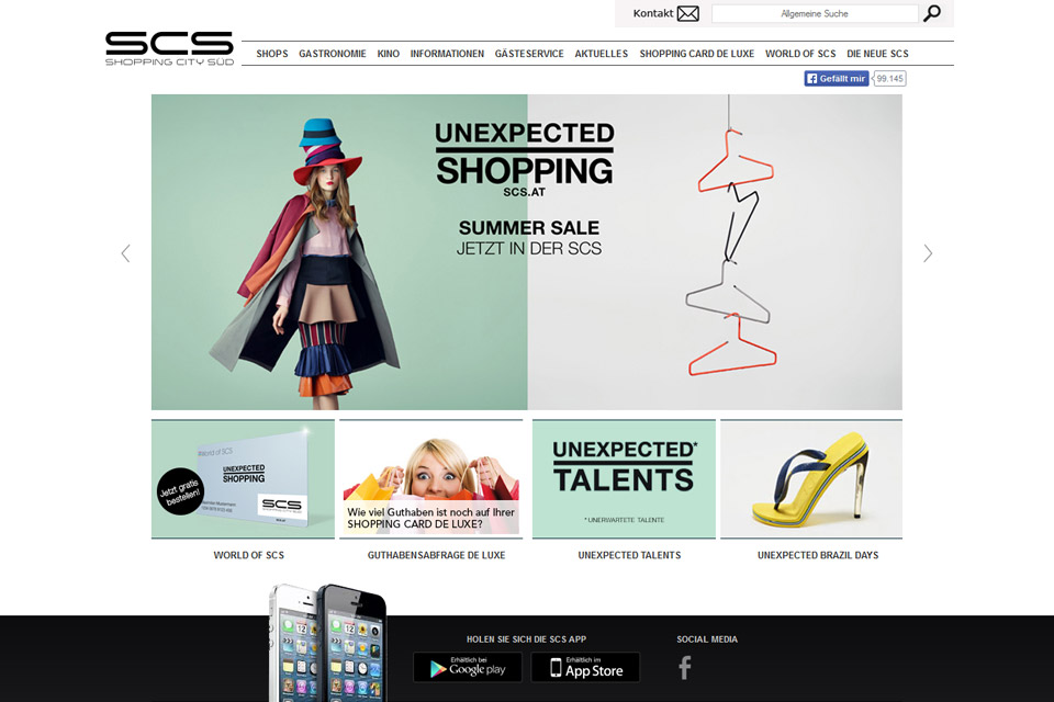 Website Shopping City Süd